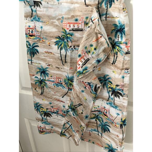 J. Crew Women's Skirt Beach Hawain Print With Angled Ruffle in Front Sz 6 Cotton - Picture 2 of 7